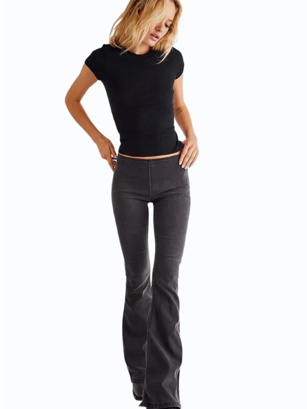 Free People Black Flare Pants
